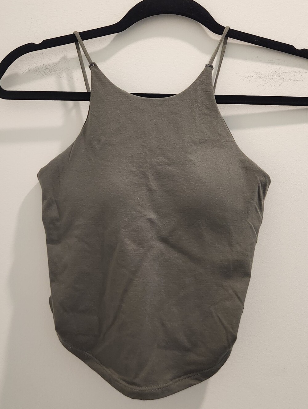 Women’s High-Neck Padded Halter Tank Top in Forest Green